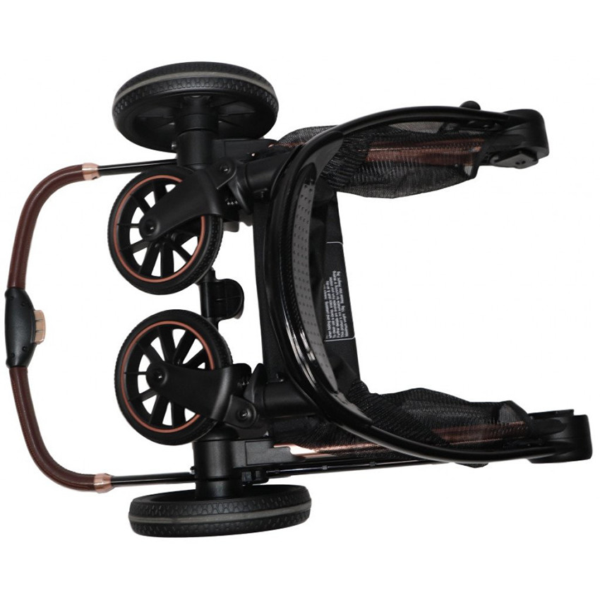 Poussette duo avec nacelle Fenix - Noir/Rose Gold 