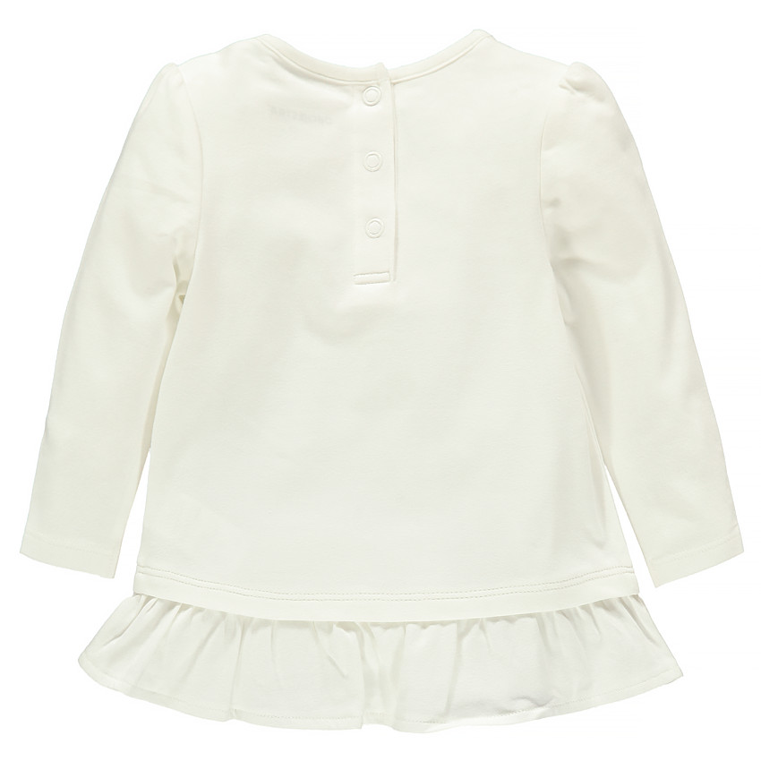 Tunique manches longues à volant avec print fantaisie 