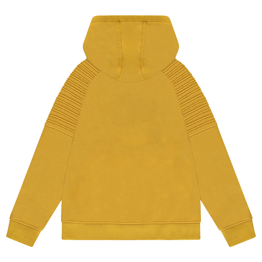 Junior - Sweat à capuche en molleton avec zip fantaisie et texte printé 