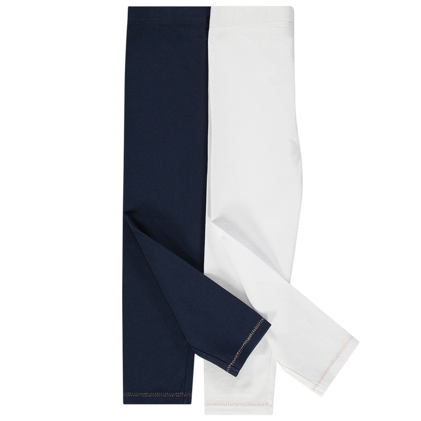 Lot de 2 leggings unis en coton bio 