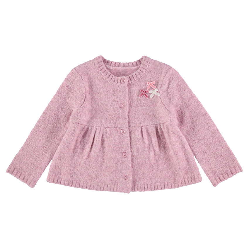 Gilet en tricot chiné avec noeuds en velours 