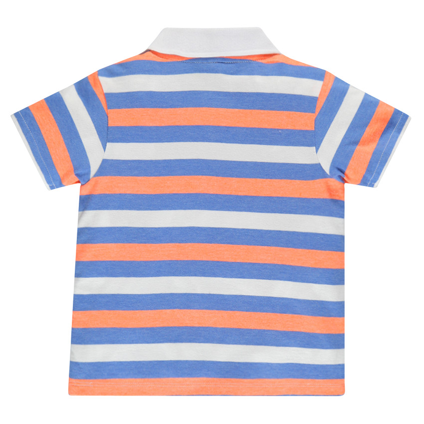 Polo manches courtes rayé avec print palmier 