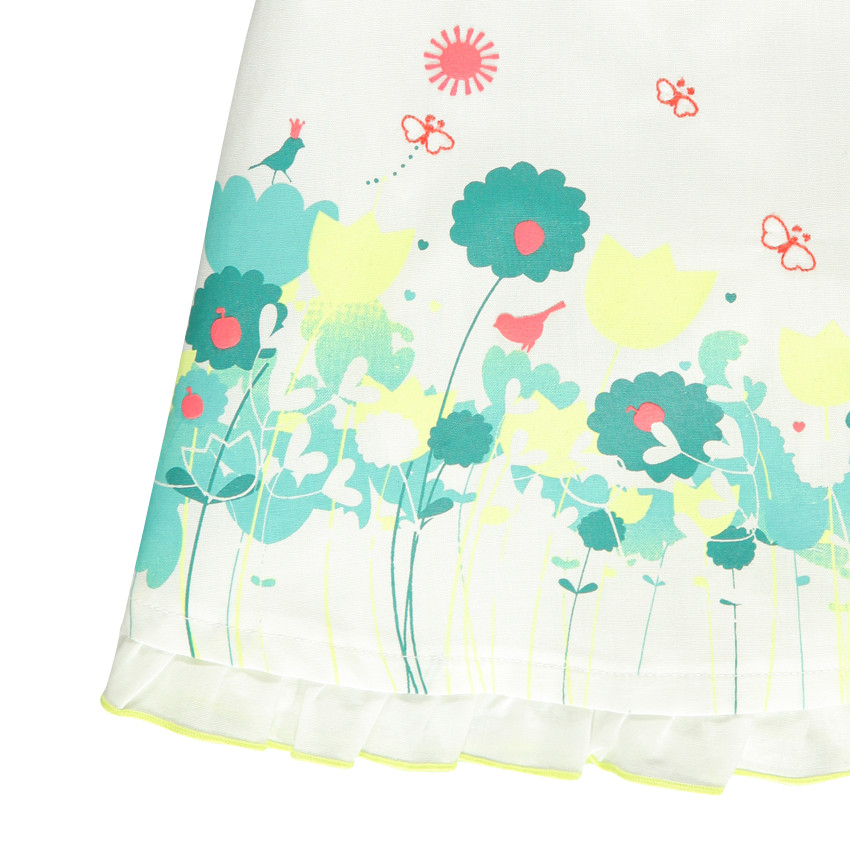 Robe naissance sans manches avec prints fleurs 