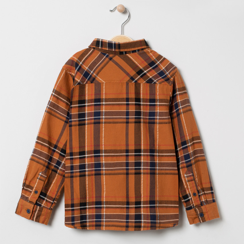 Chemise manches longues à carreaux  et poche 