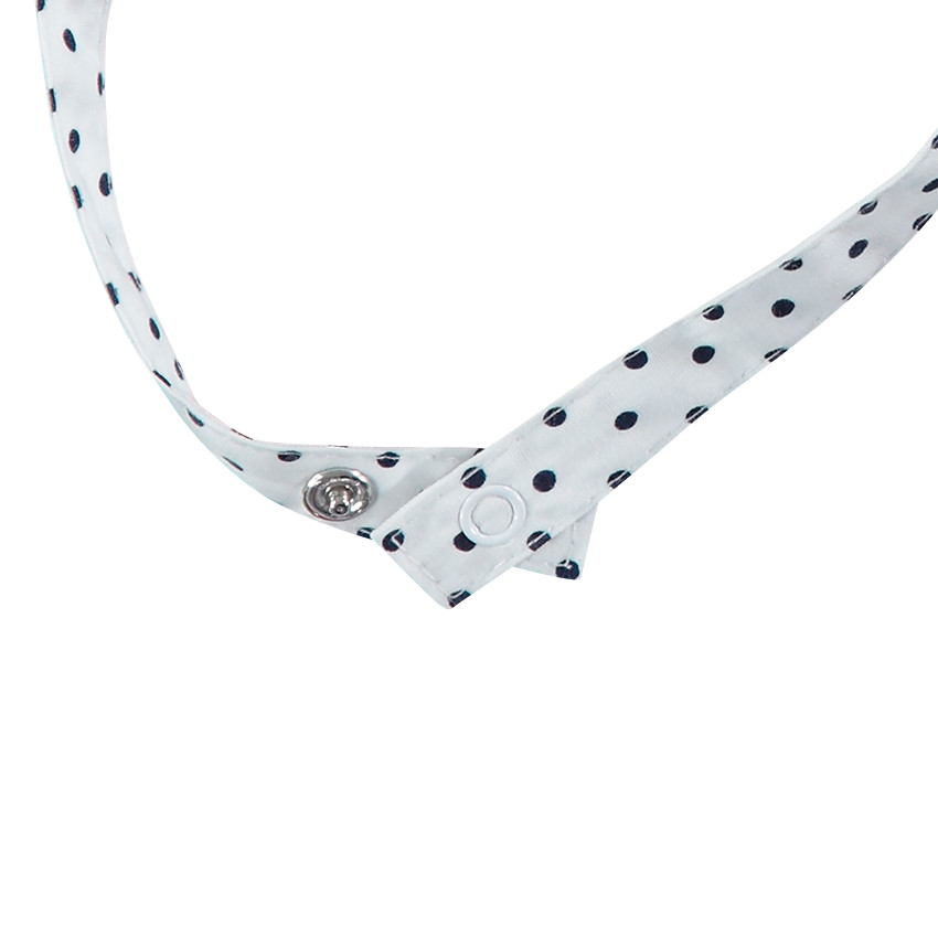 Charlotte en coton à pois avec galon contrasté 