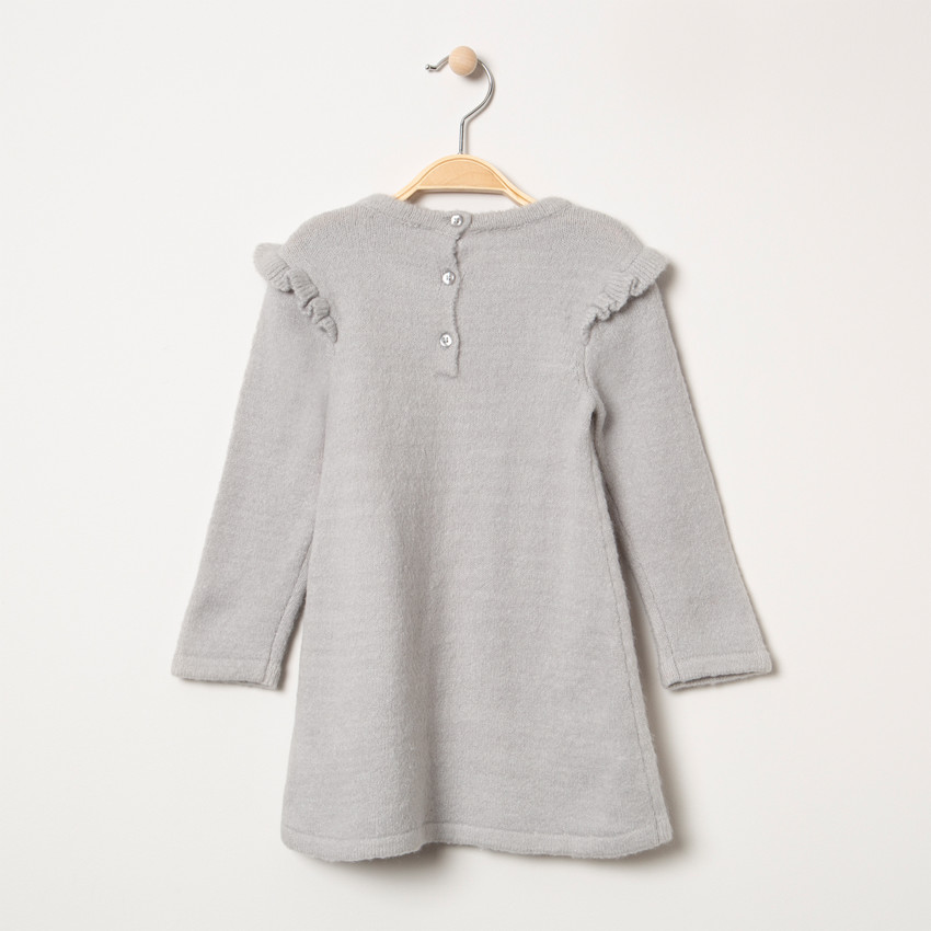 Robe manches longues en tricot avec arc-en-ciel jacquard 