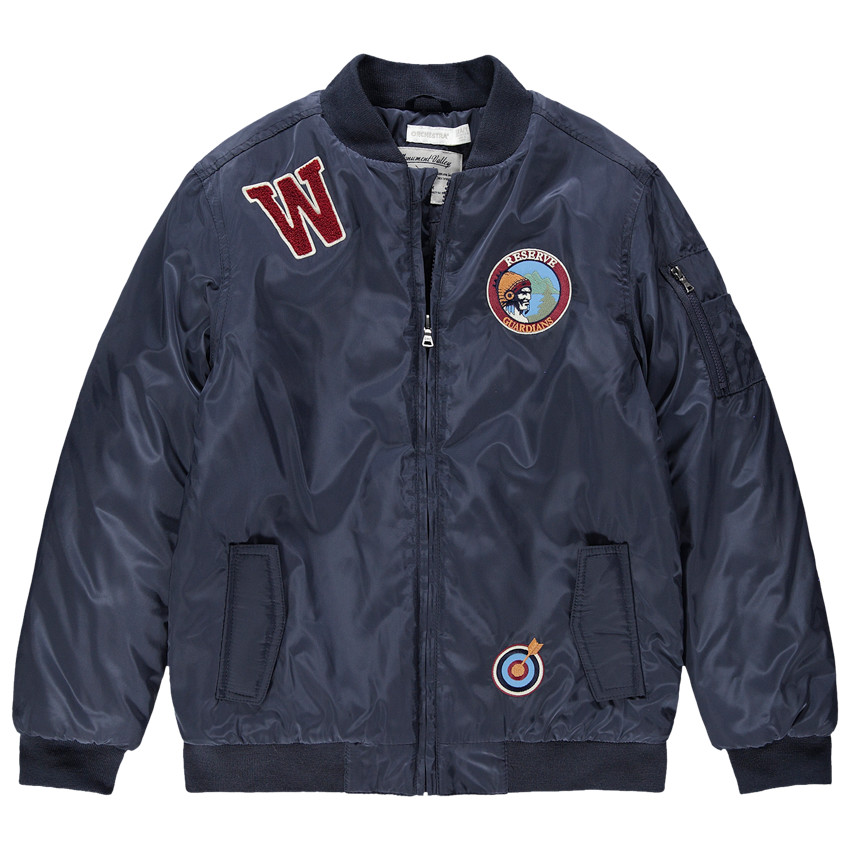 Junior - Blouson style bomber à badges patchés et poches 