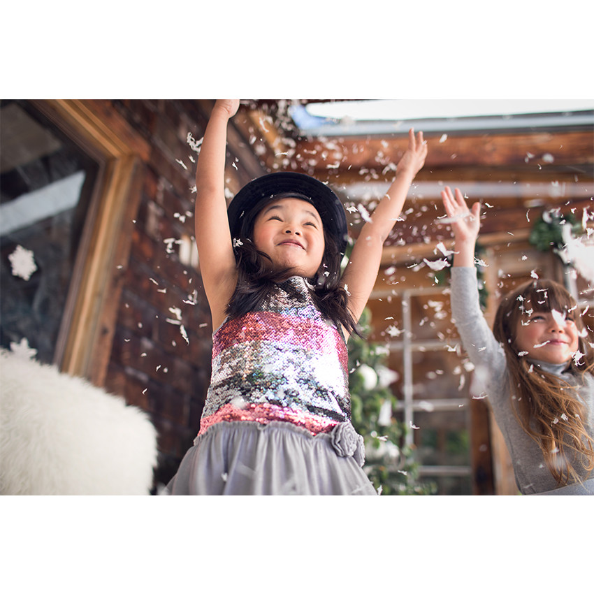 Borsalino en sherpa à sequins roses 