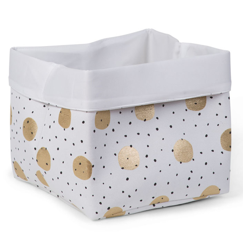 Panier canvas pliable  – Boules dorées  