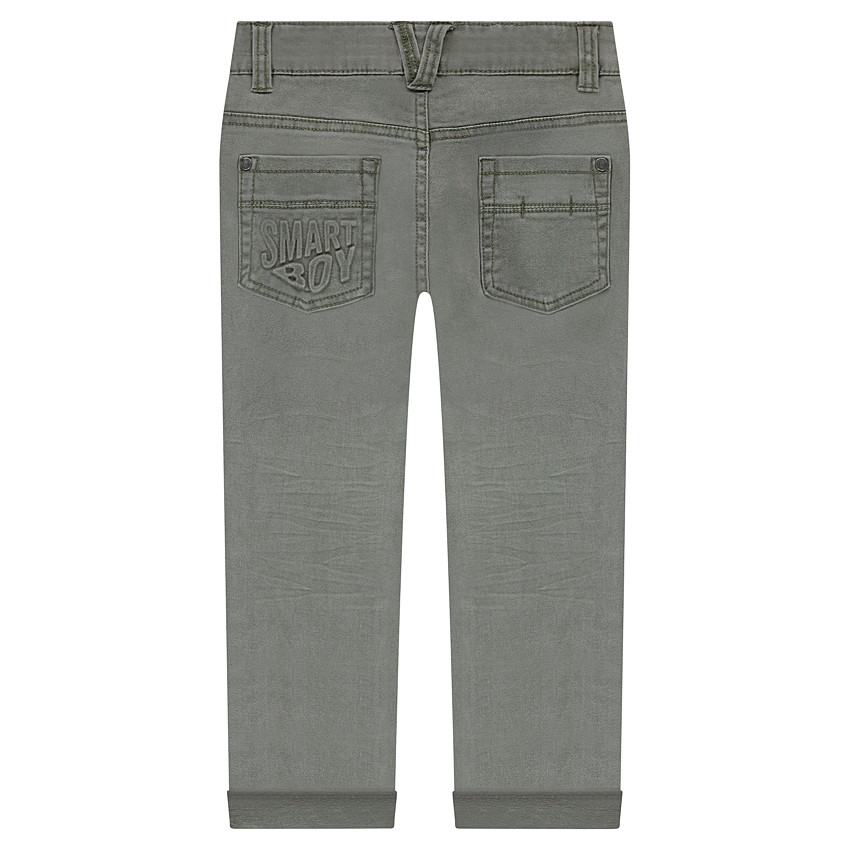 Pantalon effet crinkle avec poche à inscription reliéfée 