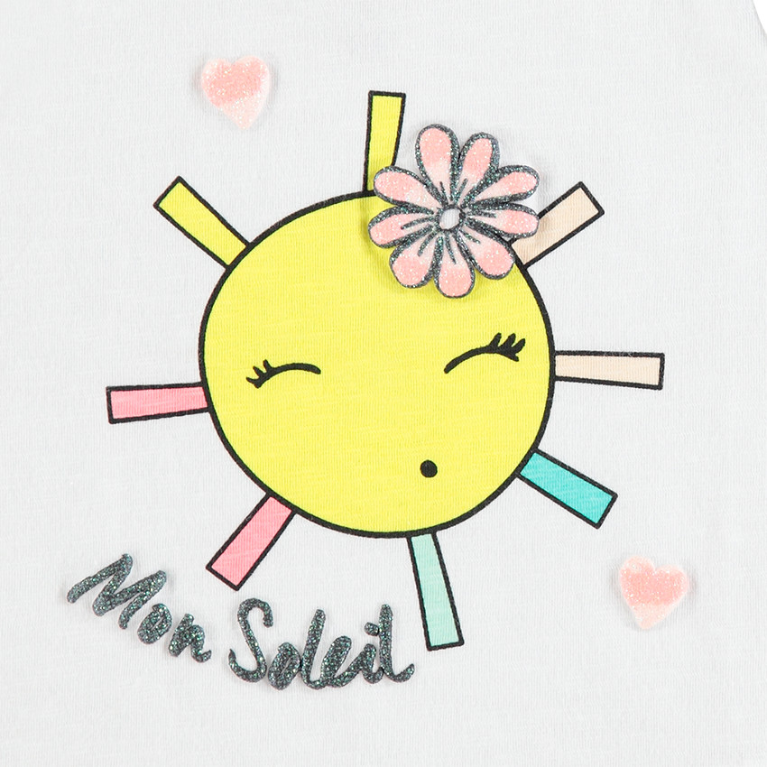 Débardeur en jersey uni avec noeuds et print fantaisie 