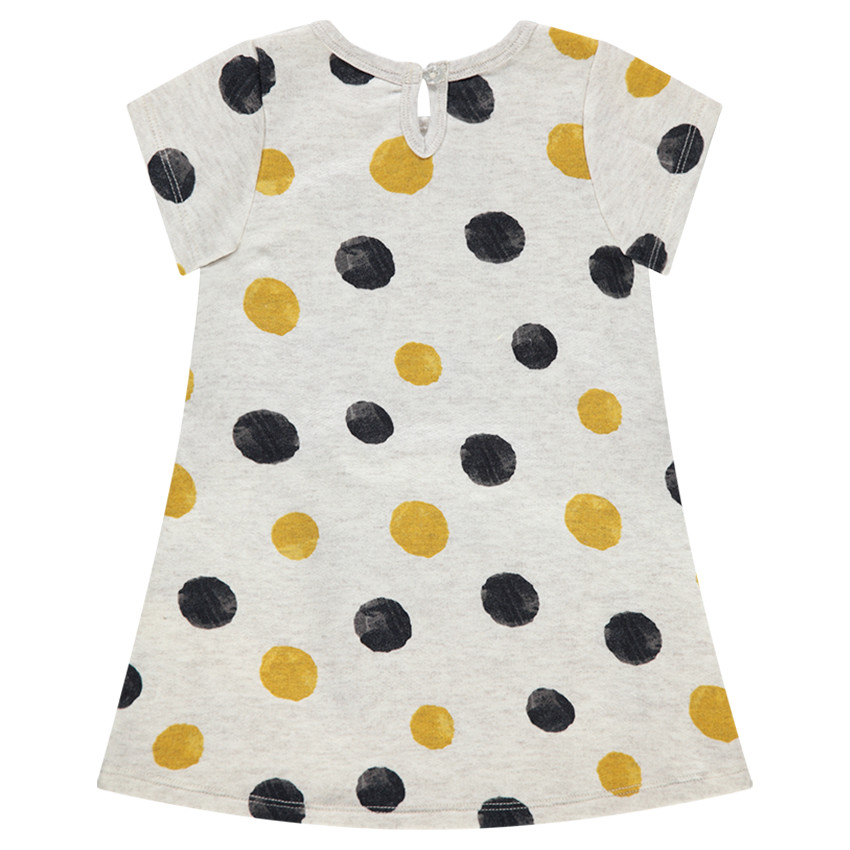 Robe manches courtes en maille à pois colorés 