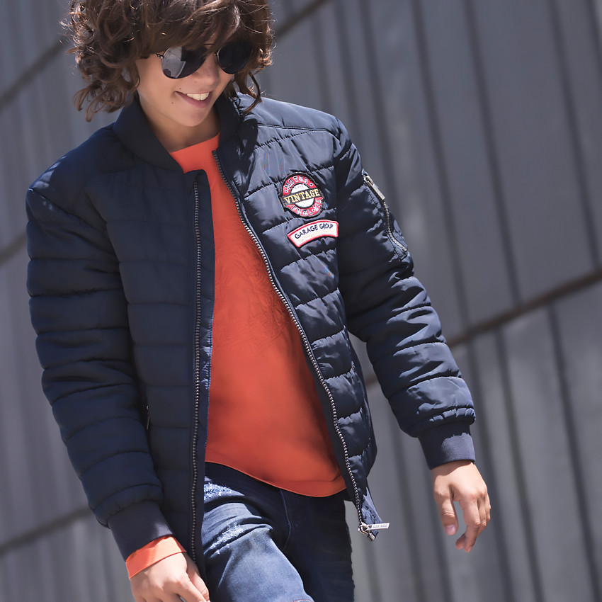 Junior - Tee-shirt manches longues en jersey avec tigre brodé sur le devant 