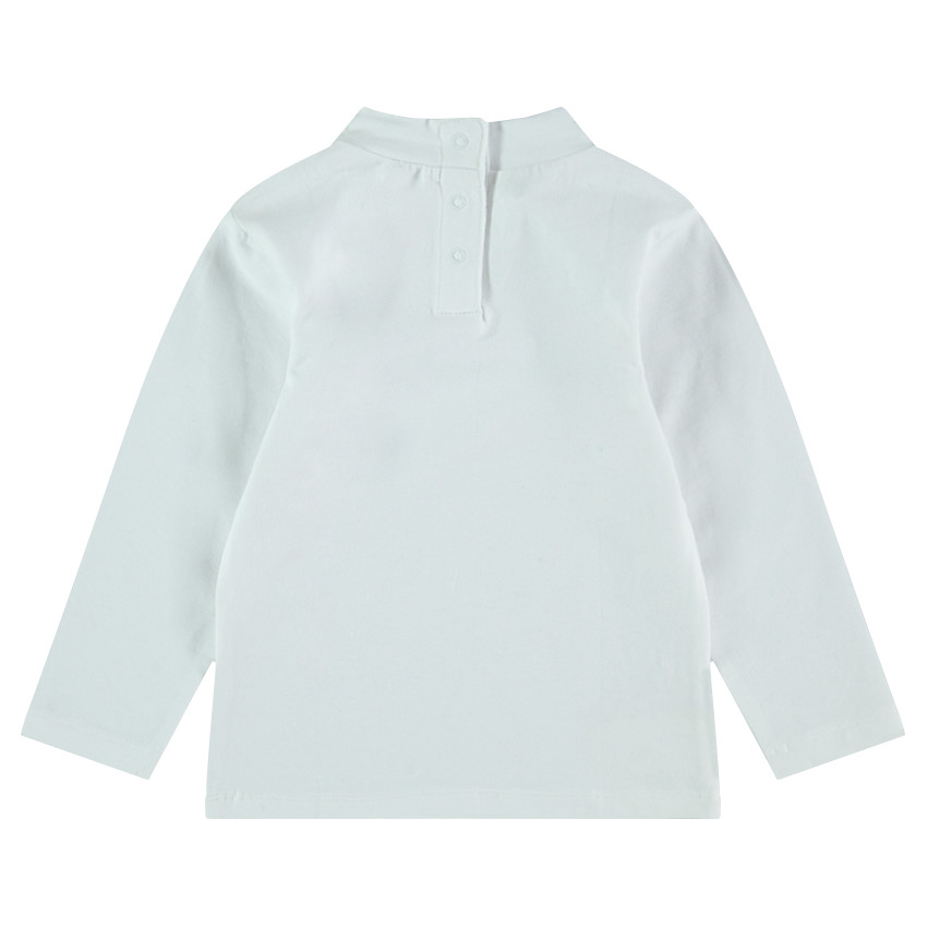 Sous-pull en jersey avec col cheminée et chat printé 