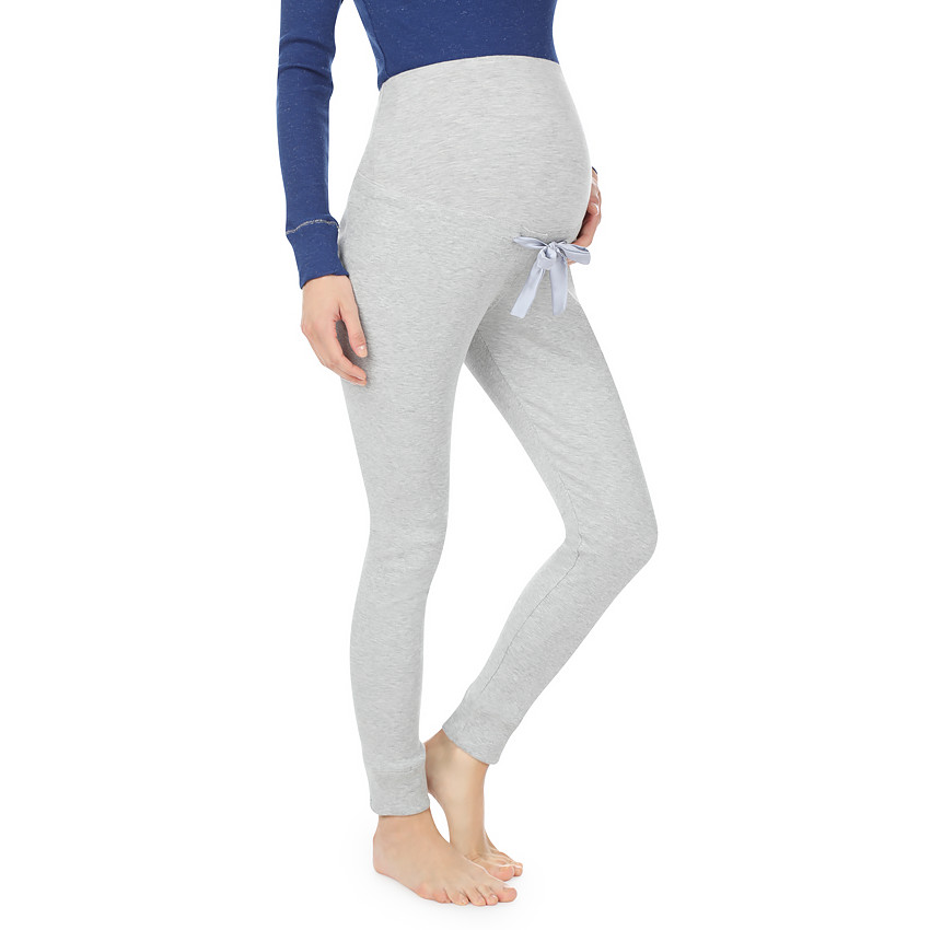 Pantalon de grossesse homewear côtelé bandeau haut 