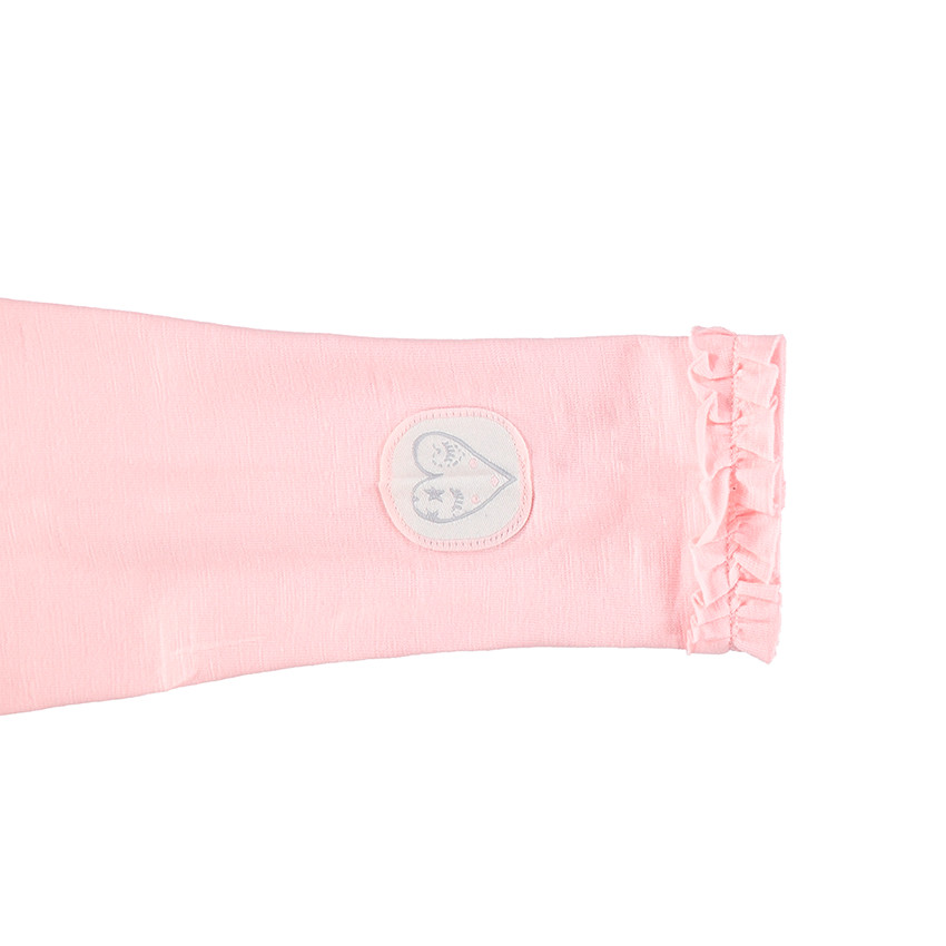 Sous-pull en jersey avec badge coeur et ruchés 