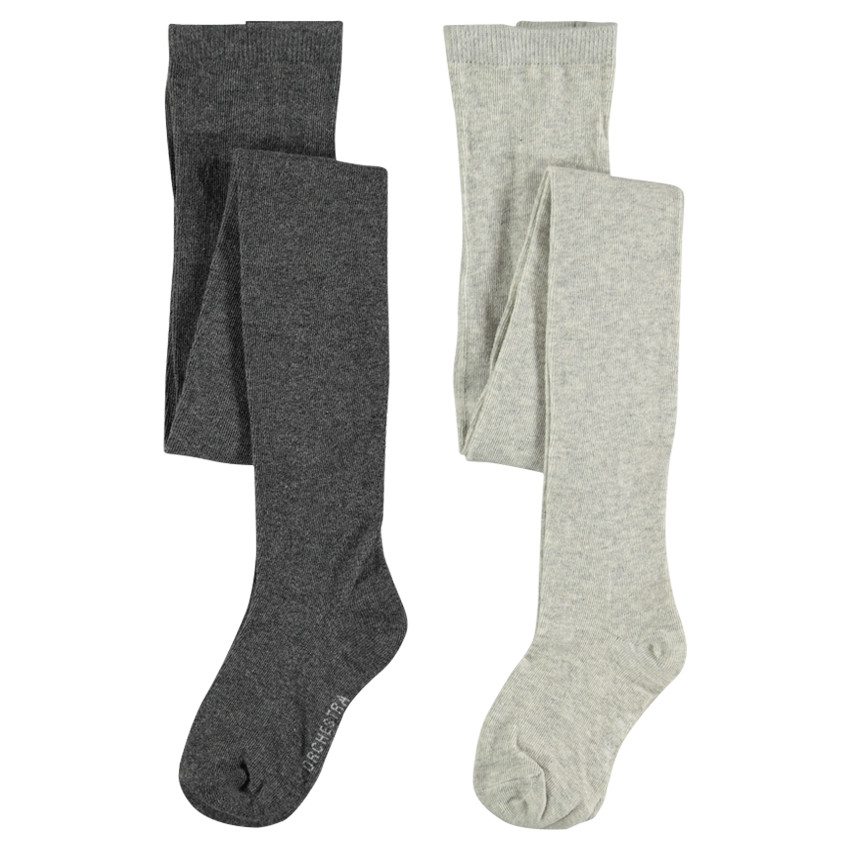 Lot de 2 collants épais unis 