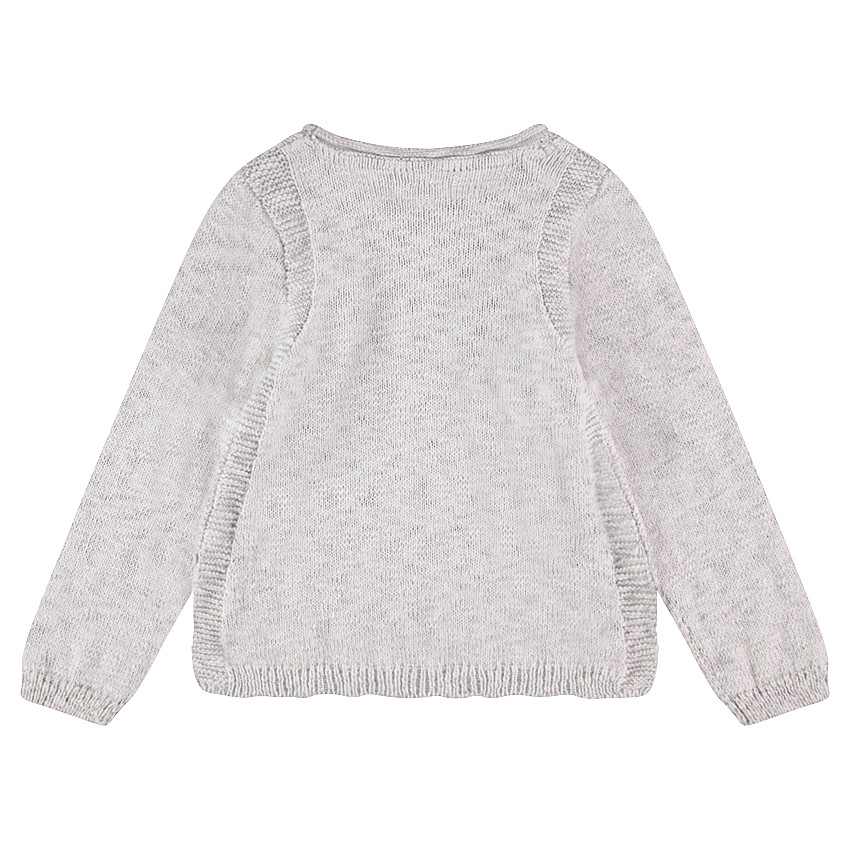 Pull en tricot avec fleurs brodées 