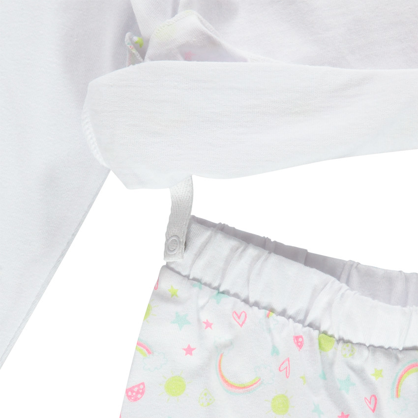 Pyjama van jersey met eenhoornprint en regenboogjes 