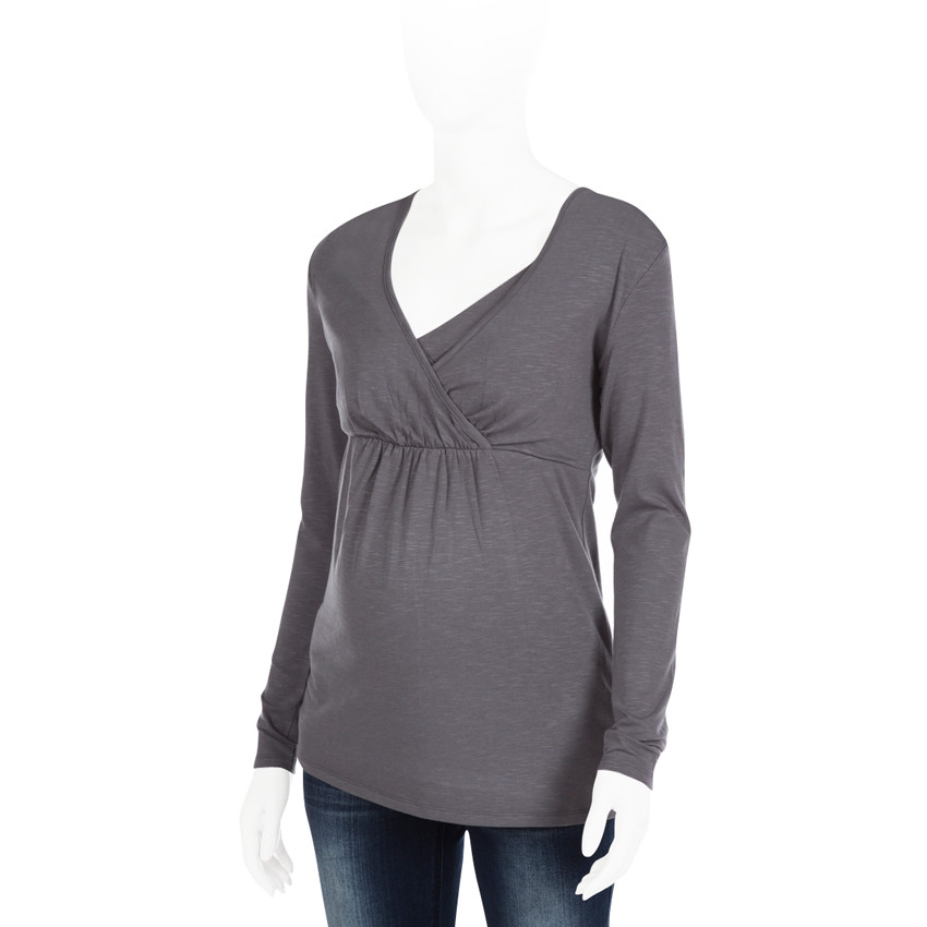 Tee-shirt d'allaitement manches longues uni 
