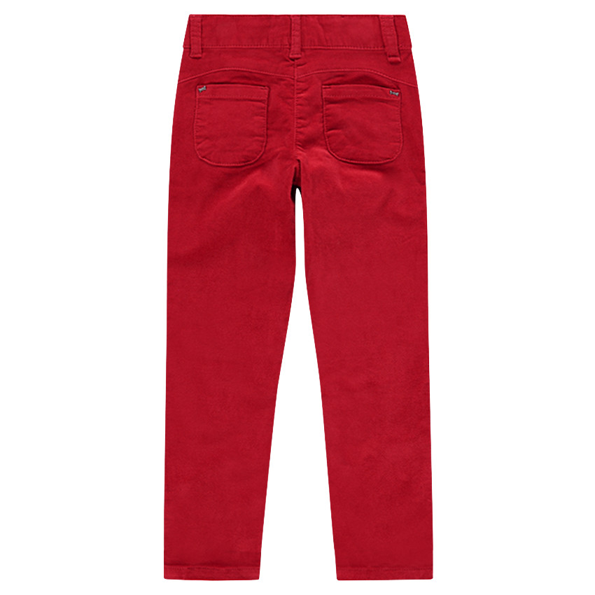  Pantalon en velours uni effet crinkle 