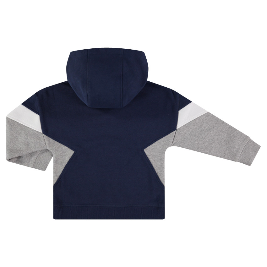 Sweat à capuche en molleton tricolore avec textes printés  