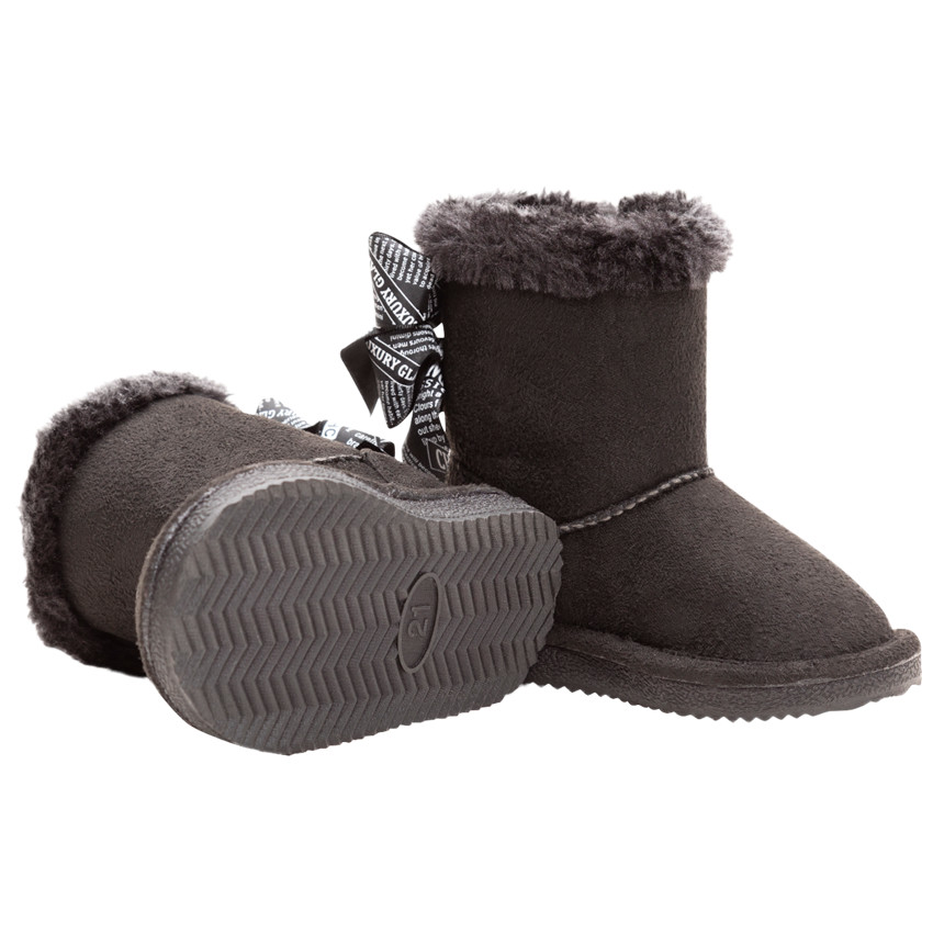 1/2 bottes fourrées avec noeuds imprimés en satin du 24 au 29 