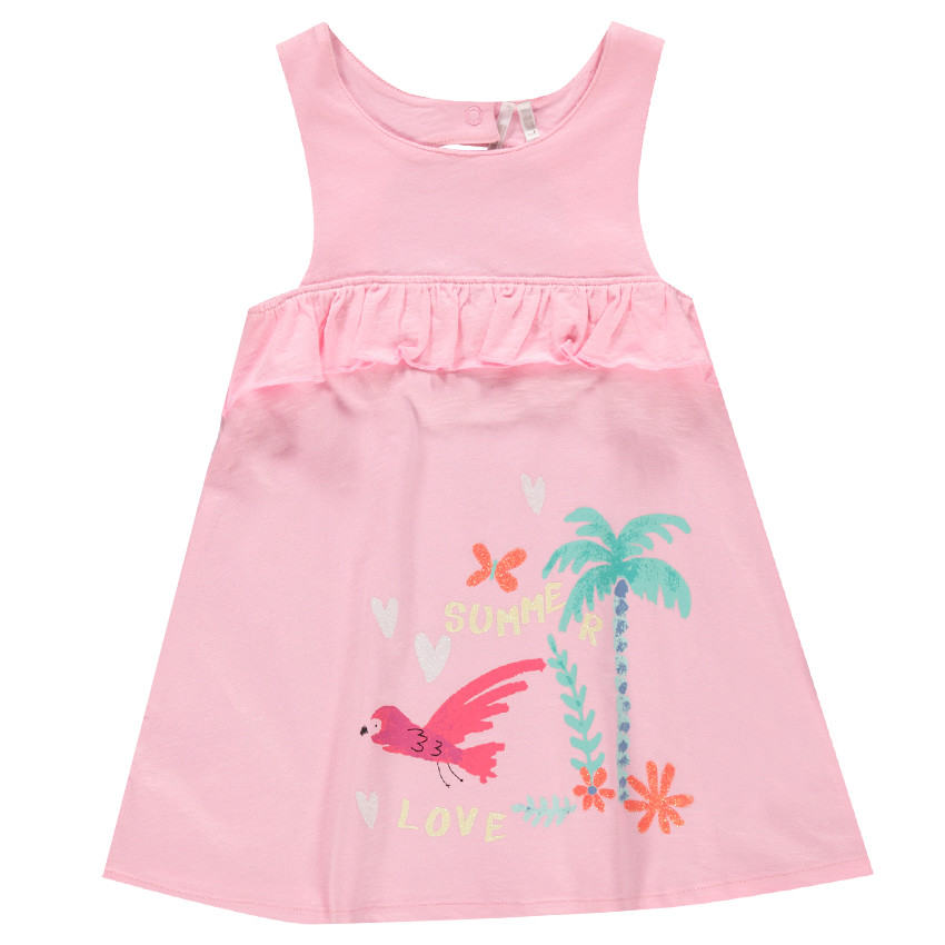 Robe sans manches avec dos ajouré et volant 