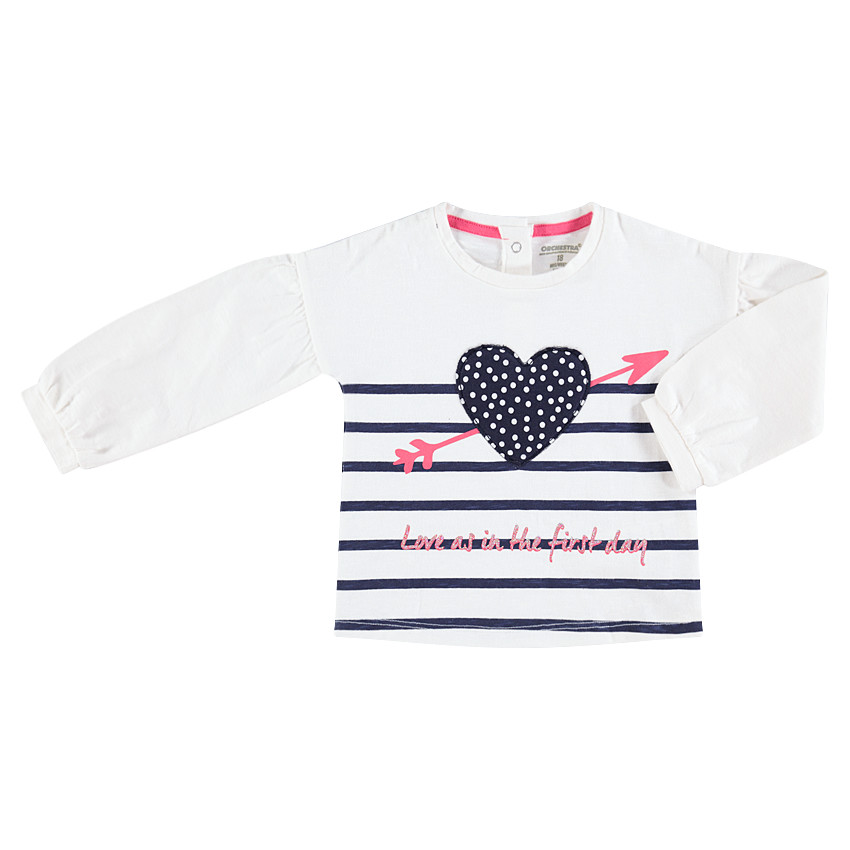 Marinière en jersey avec motifs printés et touches de paillettes 