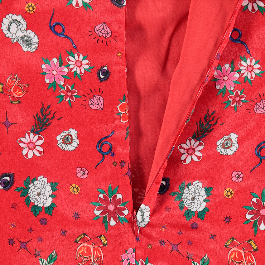 Junior - Tunique en satin avec imprimé fleurs all-over 