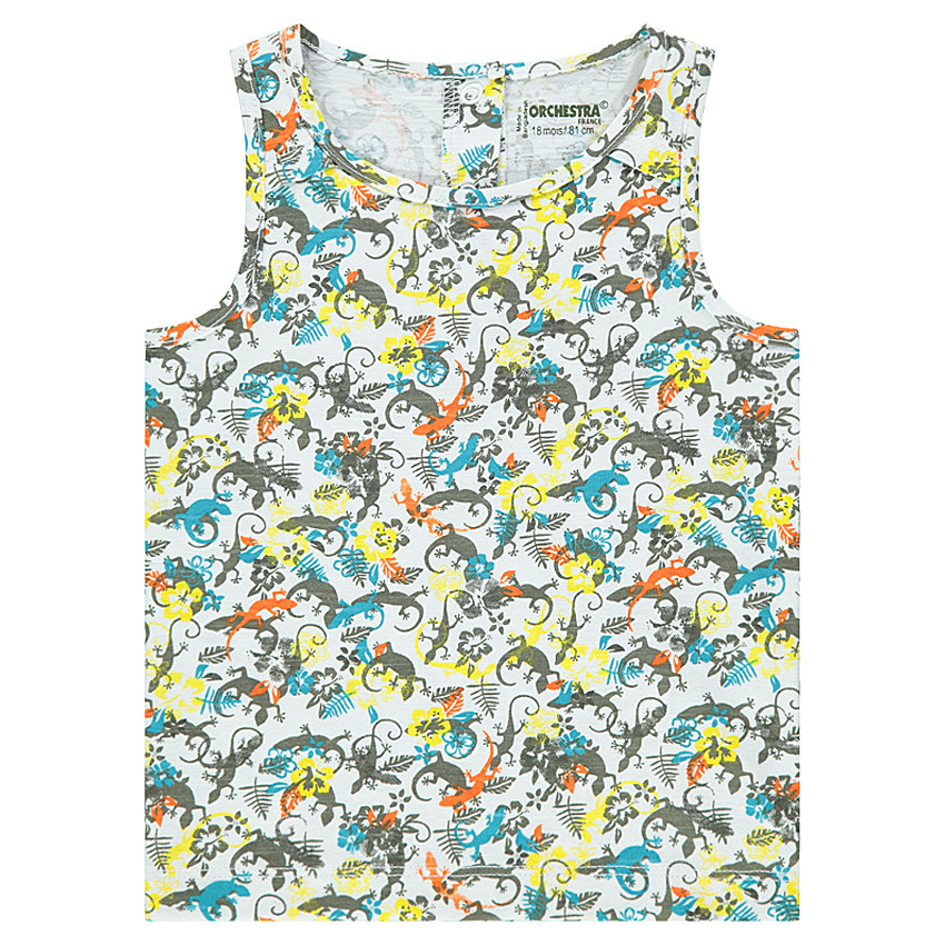 Débardeur en jersey slub imprimé all-over 