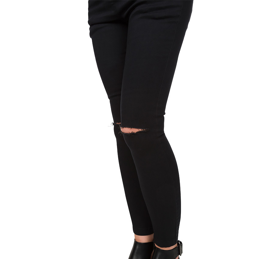 Jeans de grossesse slim avec déchirures genoux 