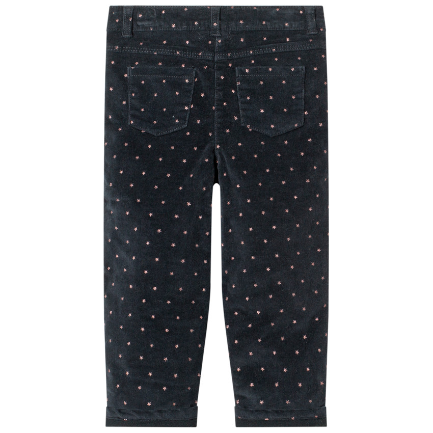 Pantalon en velours doublé polaire à imprimé graphique 