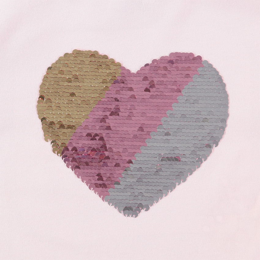 T-shirt manches longues en jersey avec motif en sequins 