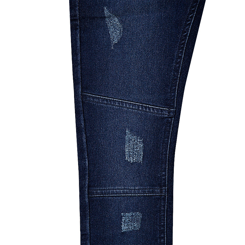 Junior - Jeans effet used et crinkle avec découpes sur les jambes 