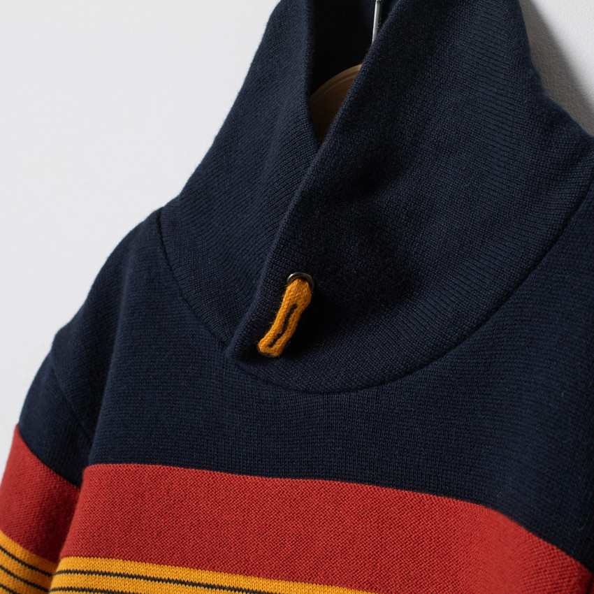 Pull col croisé à rayures 