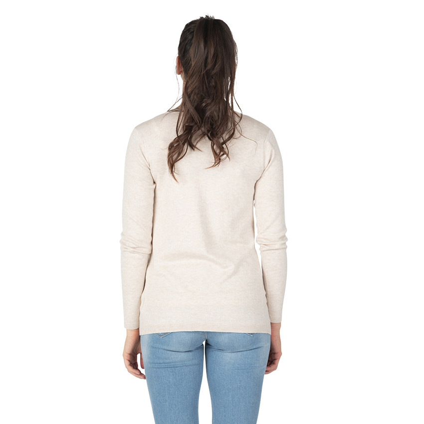 Gilet de grossesse en tricot chiné avec liens à nouer 