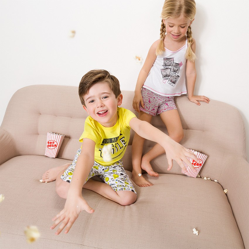 Pyjama débardeur et short avec print chats 