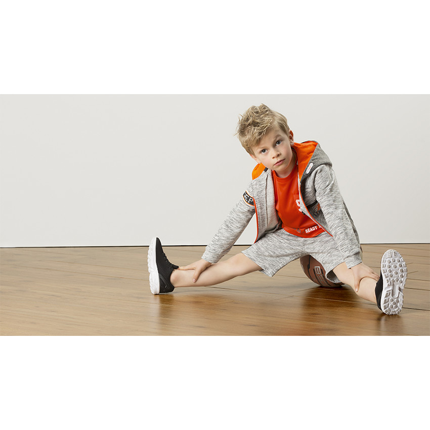 Tee-shirt manches courtes en polyester avec inscriptions printées 