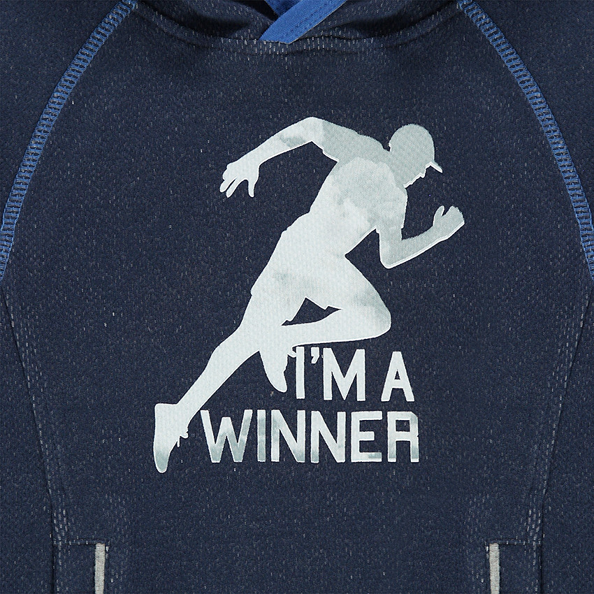 Sweat en molleton à capuche avec print esprit sport et poches zippées 