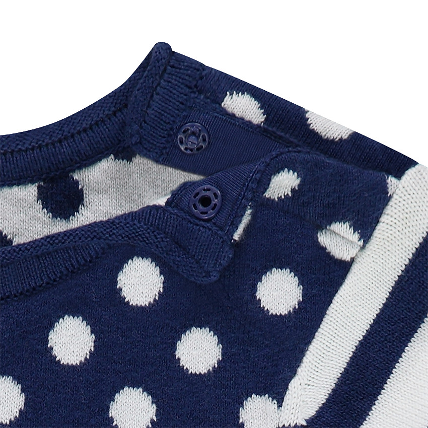 Pull en tricot à pois et rayures en jacquard 