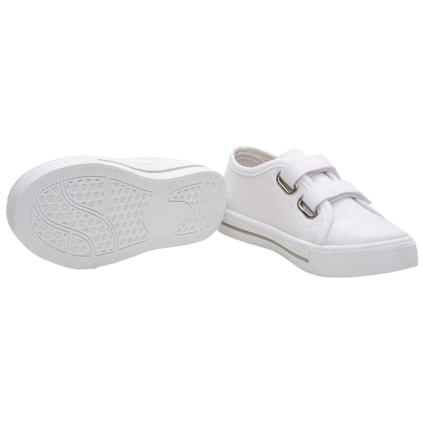Baskets blanches en toile à scratchs du 24 au 35 