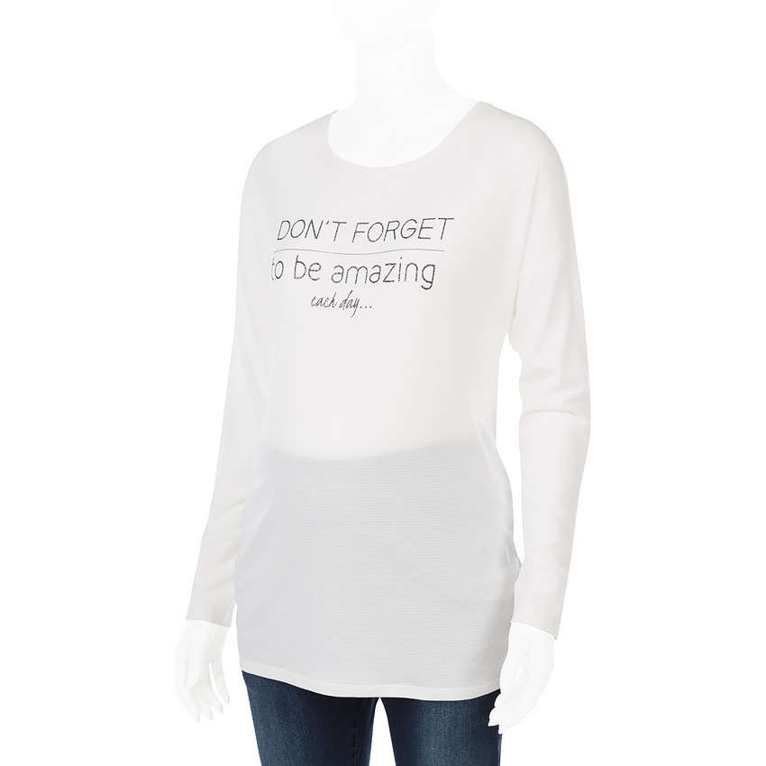 Tee-shirt manches longues de grossesse à message printé 