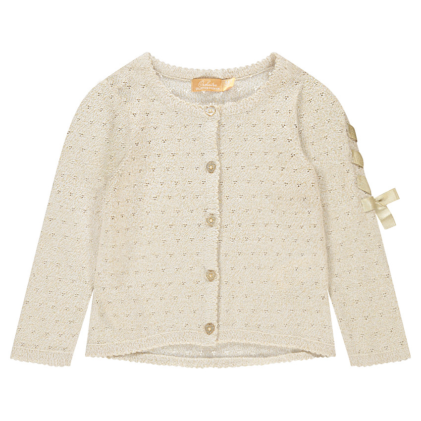 Gilet de cérémonie en tricot irisé avec liens en satin 