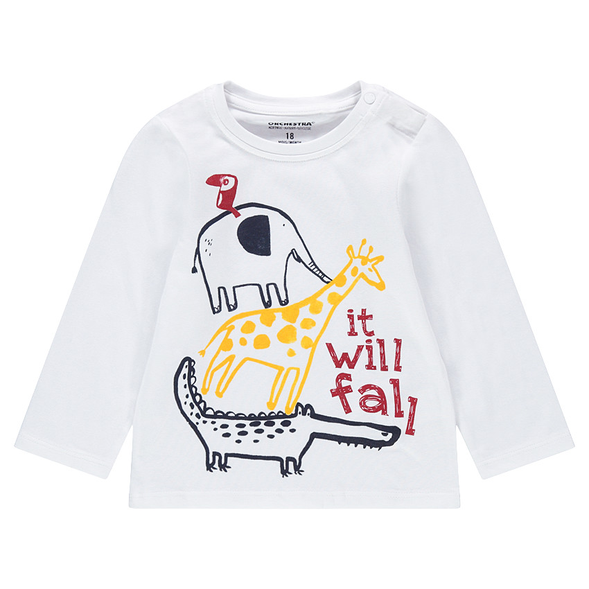 Tee-shirt manches longues en jersey avec animaux printés 