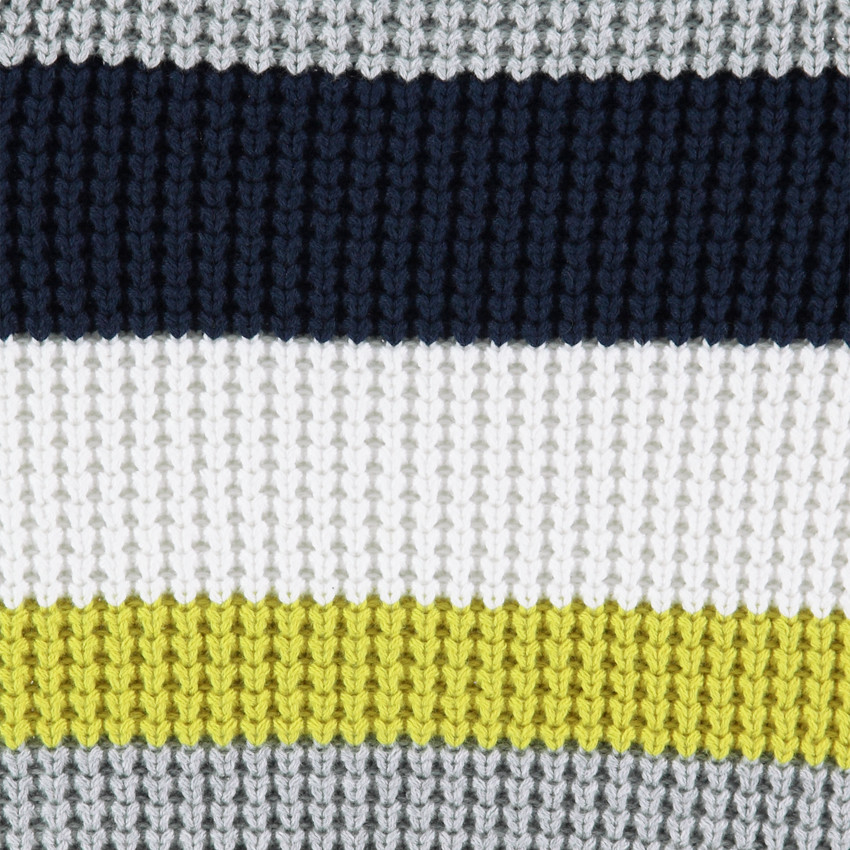 Pull en tricot épais à bandes contrastées 