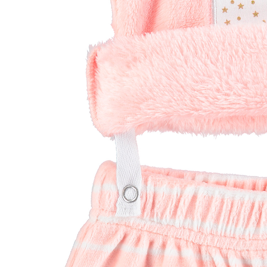 Pyjama en sherpa et velours avec Smiley patché et rayures contrastées 