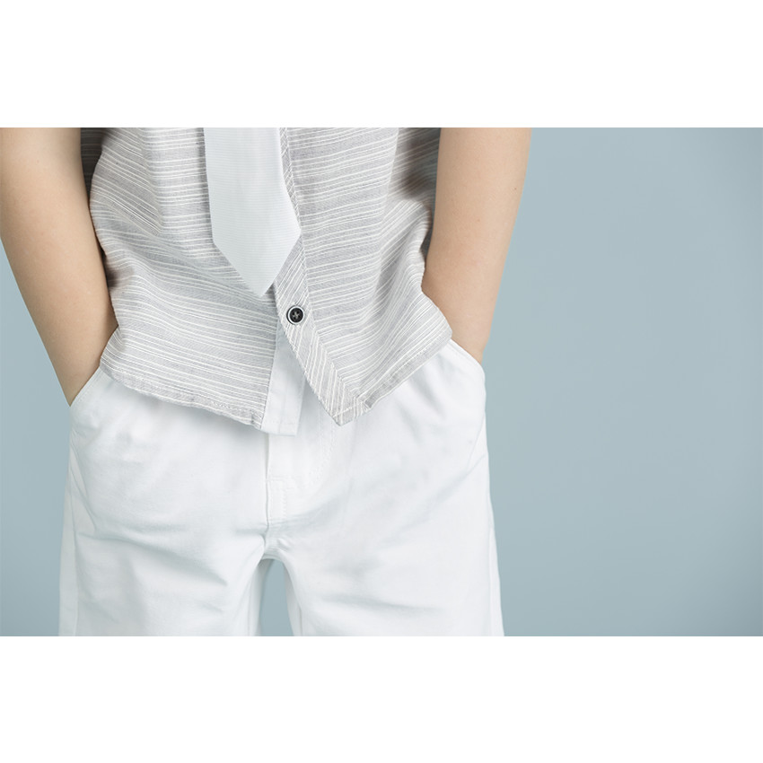 Pantalon blanc en coton ottoman 