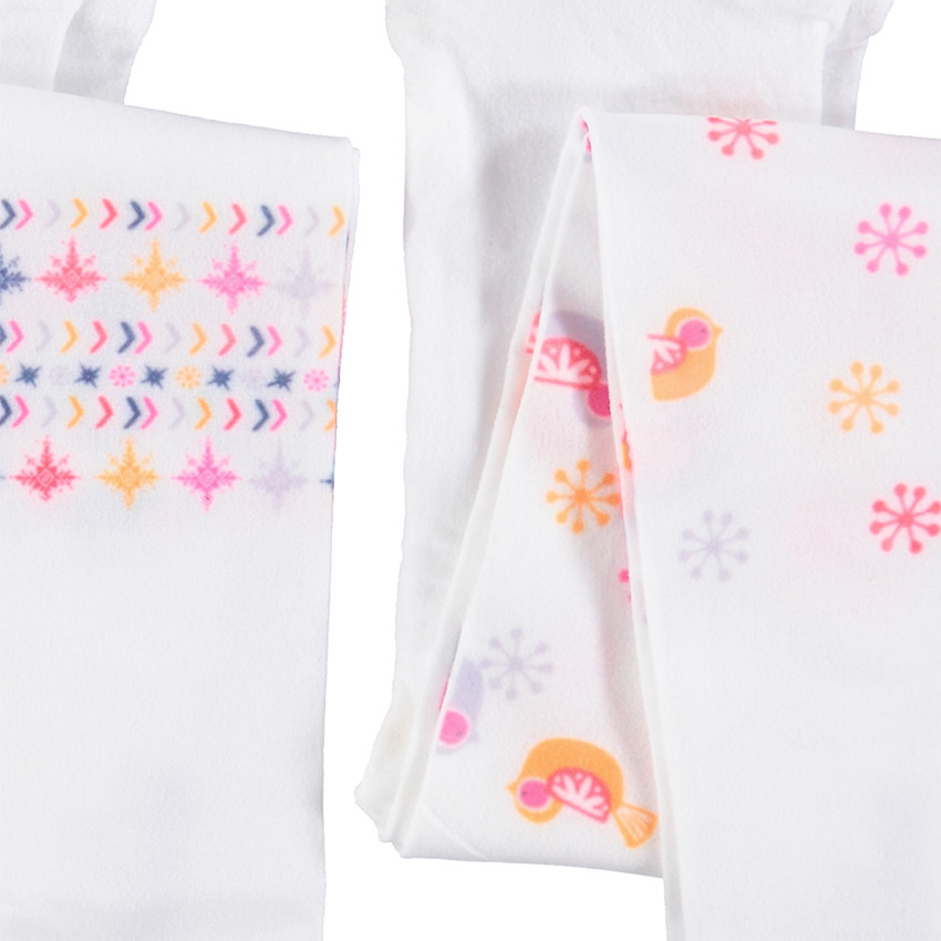 Lot de 2 collants fins avec motifs contrastés 