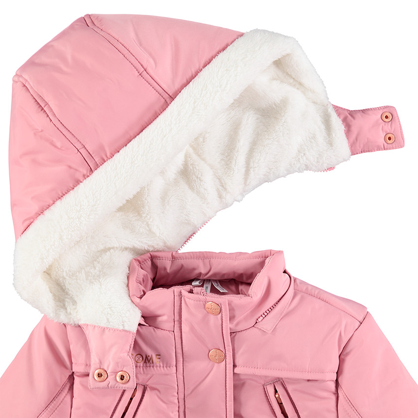 Parka doublée sherpa à poches et capuche amovible  